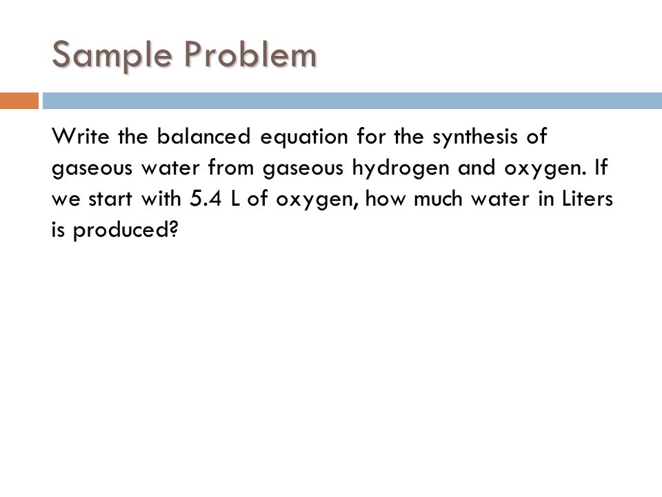 write a balanced equation for the synthesis of water from hydrogen and oxygen